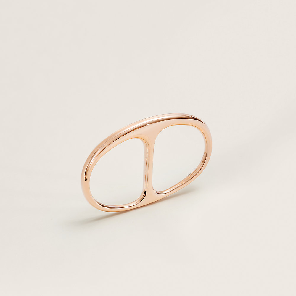 Bague double Chaîne d'ancre Punk | Hermès France